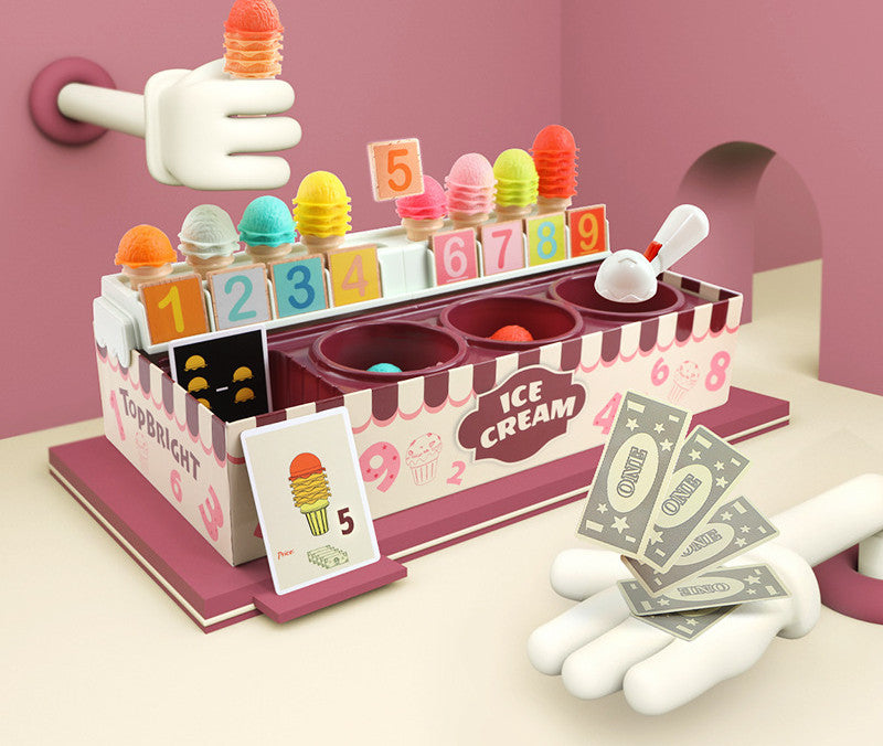 New Play House Ice Cream Math Kitchen Toys For Children Imitating Role Play Game Girls Toys Educational Toy